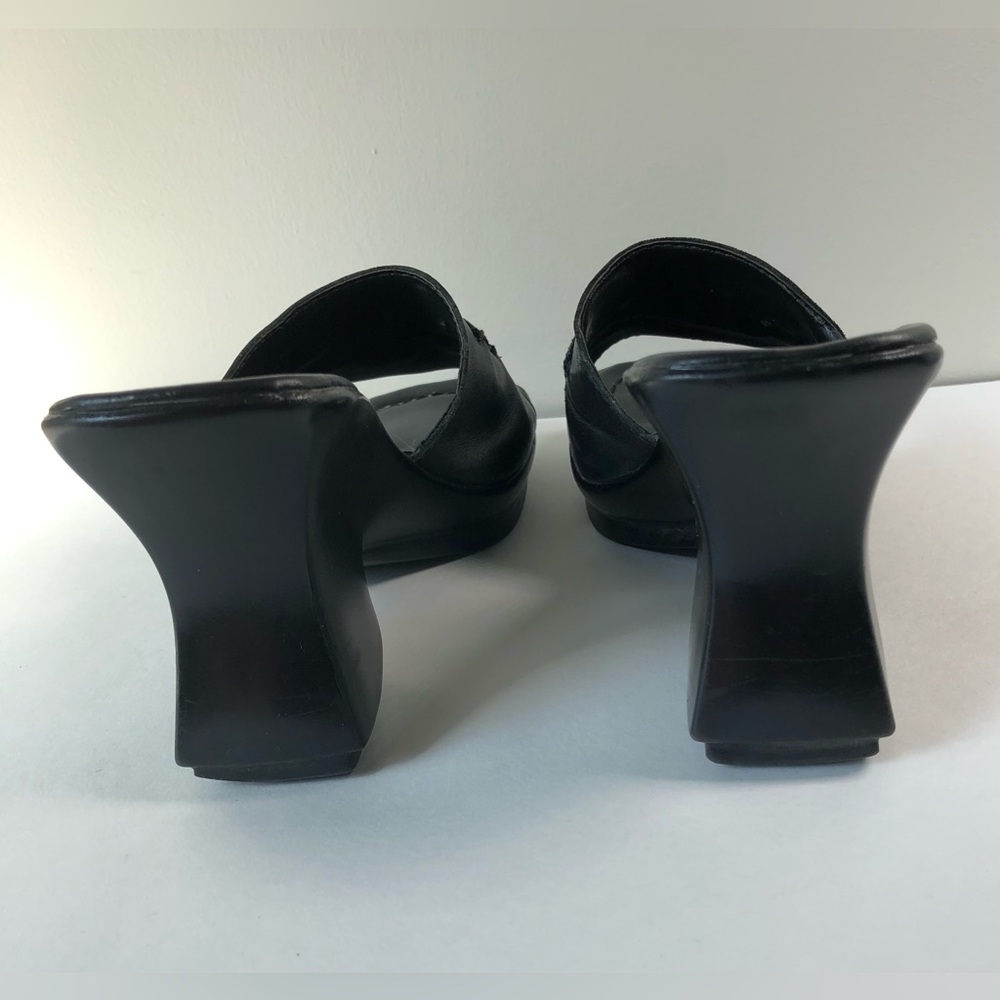 Black Leather Wedge Sandals from Brazil Women's Size 7 - Picture 6 of 11